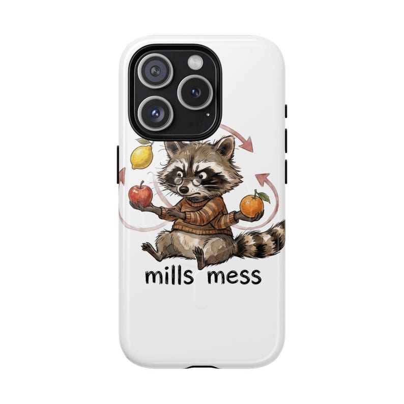 Mills Mess Raccoon Juggler Magnetic Phone Case - Funny Juggling Animal Gift image 7