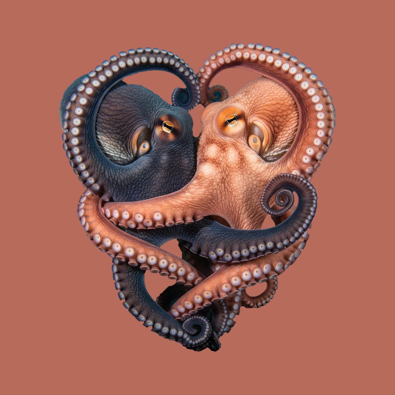 Octopus Yin Yang Graphic Tee - Ocean Lover Cephalopod Gift image 2