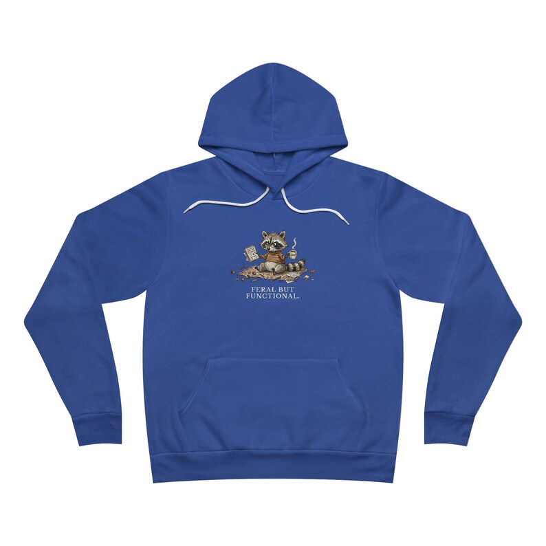 Feral But Functional Hoodie - Funny Raccoon Burnout Gift image 7