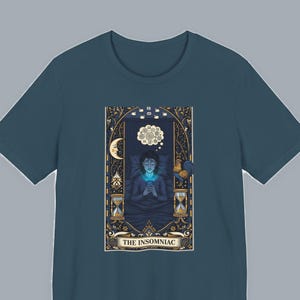 The Insomniac Tarot Card Graphic Tee - Night Owl Witchy Gift image 1