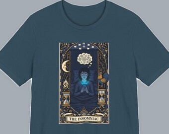 The Insomniac Tarot Card Graphic Tee - Night Owl Witchy Gift