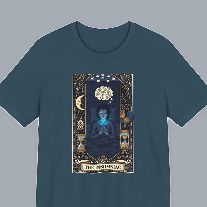 The Insomniac Tarot Card Graphic Tee - Night Owl Witchy Gift image 1