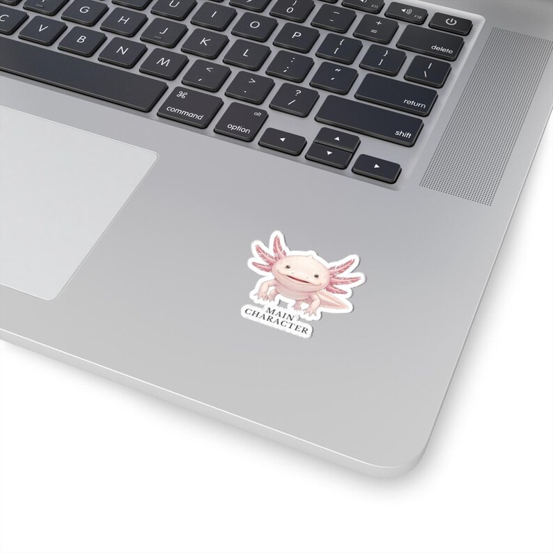 Main Character Axolotl Sticker – Smiling Pink Animal Confidence Gift image 5