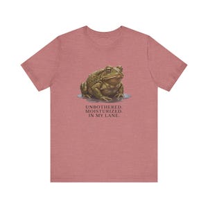 Unbothered Moisturized In My Lane Shirt, Funny Toad Tee, Frog Meme Gift, Cottagecore Self Care Graphic T-Shirt image 6