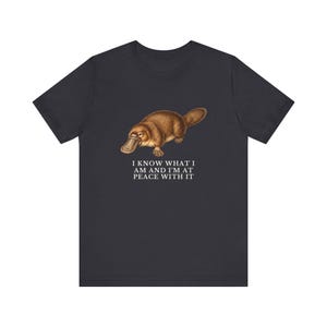 Peace With It Platypus Shirt, Funny Platypus Tee, Self Acceptance Gift, Weird Animal Humor Graphic T-Shirt, Nature Lover image 9