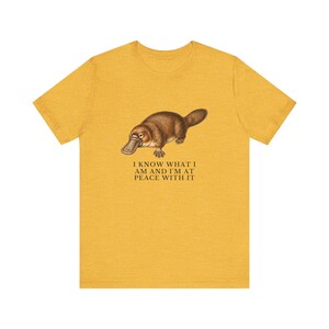 Peace With It Platypus Shirt, Funny Platypus Tee, Self Acceptance Gift, Weird Animal Humor Graphic T-Shirt, Nature Lover image 8