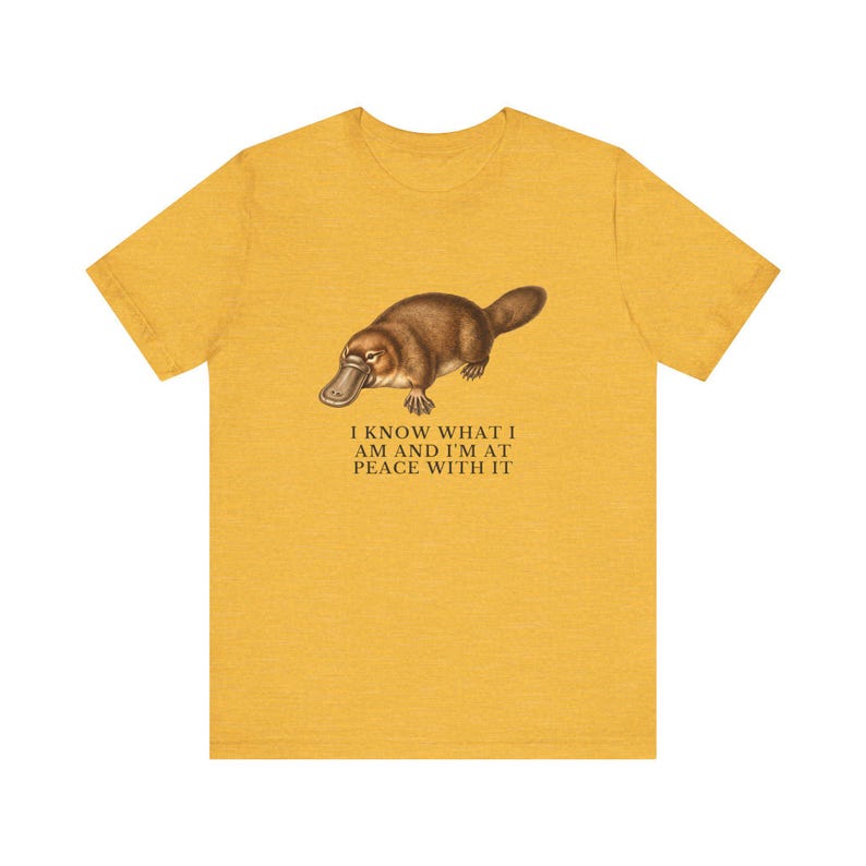 Peace With It Platypus Shirt, Funny Platypus Tee, Self Acceptance Gift, Weird Animal Humor Graphic T-Shirt, Nature Lover image 8