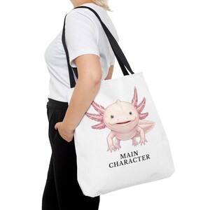 Main Character Energy Axolotl Tote Bag - Cute Animal Confidence Gift image 20