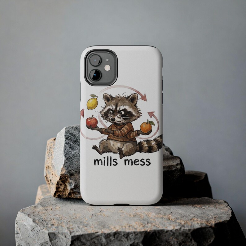 Funda para teléfono Mills Mess Mapache Malabarista - Divertido regalo de animal malabarista imagen 5