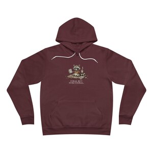 Feral But Functional Hoodie - Funny Raccoon Burnout Gift image 11