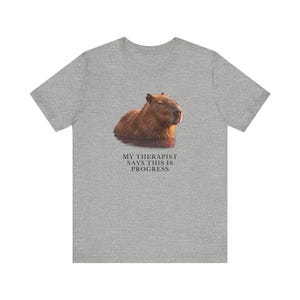 My Therapist Calls This Progress Shirt, Funny Capybara Tee, Therapy Humor Gift, Mental Health Meme Graphic T-Shirt, Self Care image 13