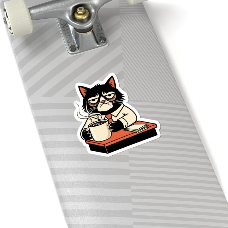 Don't Bother Me Cat Sticker - Grumpy Office Cat Gift image 8