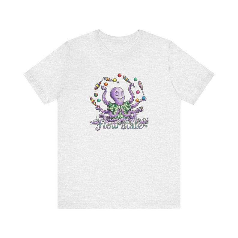 Camiseta con estampado de pulpo meditativo haciendo malabares - Regalo para cefalópodos en estado de flujo imagen 5