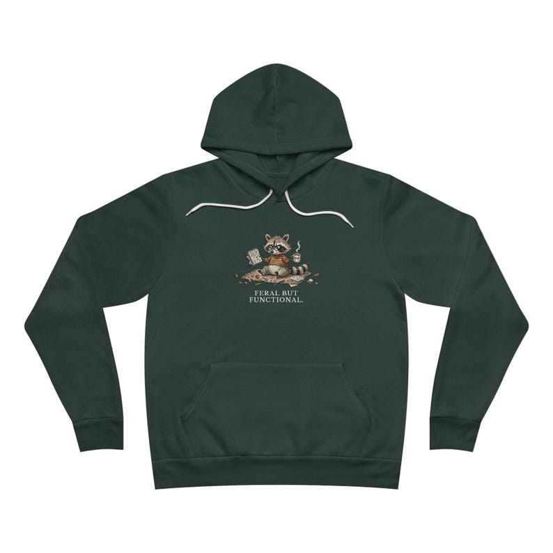 Feral But Functional Hoodie - Funny Raccoon Burnout Gift image 3