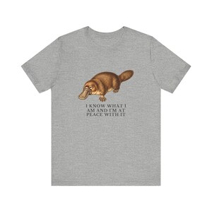 Peace With It Platypus Shirt, Funny Platypus Tee, Self Acceptance Gift, Weird Animal Humor Graphic T-Shirt, Nature Lover image 12