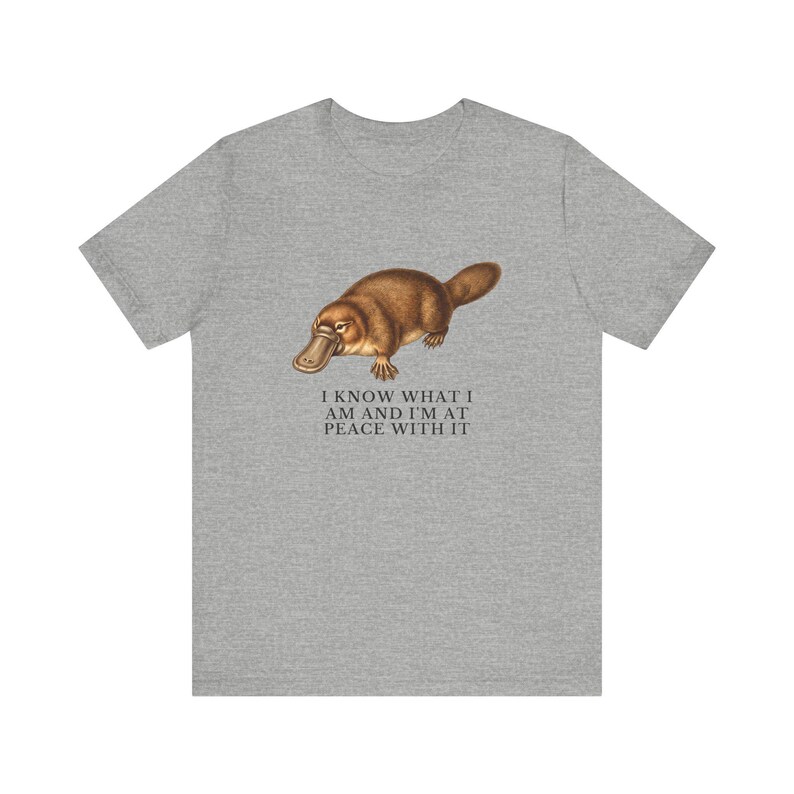 Peace With It Platypus Shirt, Funny Platypus Tee, Self Acceptance Gift, Weird Animal Humor Graphic T-Shirt, Nature Lover image 12