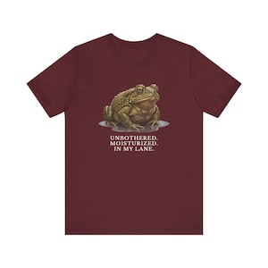 Unbothered Moisturized In My Lane Shirt, Funny Toad Tee, Frog Meme Gift, Cottagecore Self Care Graphic T-Shirt image 18