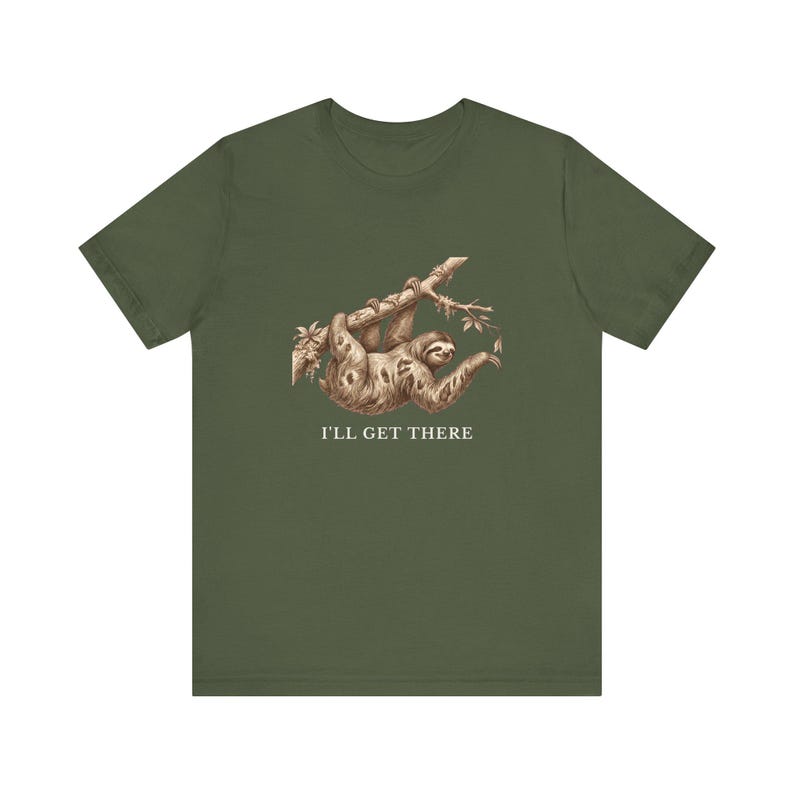 Funny Sloth T-Shirt, I'll Get There Tee, Lazy Animal Lover Gift Bild 3
