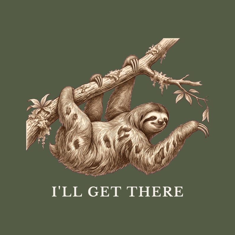 Funny Sloth T-Shirt, I'll Get There Tee, Lazy Animal Lover Gift Bild 2