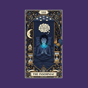 The Insomniac Tarot Card Hoodie - Night Owl Witchy Gift image 2