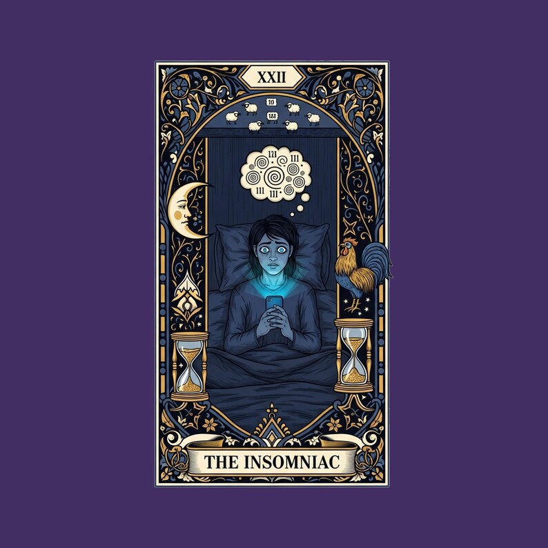 The Insomniac Tarot Card Hoodie - Night Owl Witchy Gift image 2