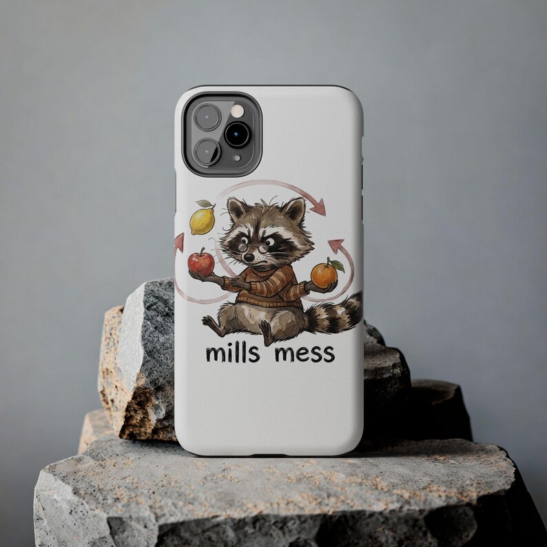 Funda para teléfono Mills Mess Mapache Malabarista - Divertido regalo de animal malabarista imagen 17