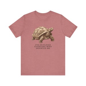 Outlived Every Last Doubter Shirt, Funny Tortoise Tee, Motivational Gift, Survivor Humor Graphic T-Shirt, Slow and Steady afbeelding 7