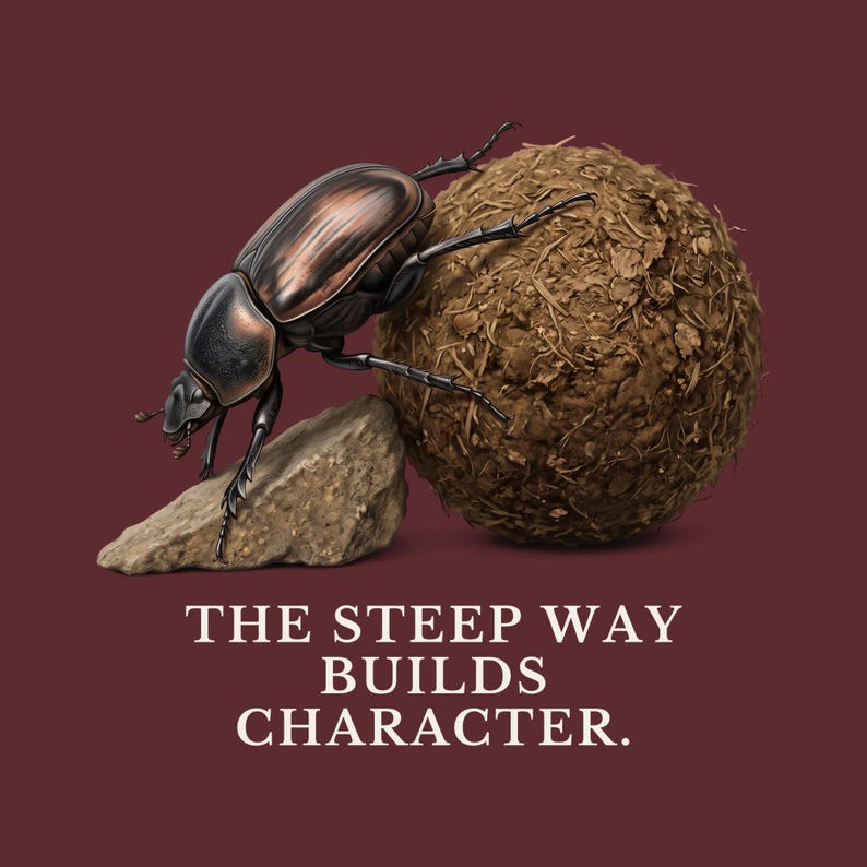 The Steep Way Builds Character T-Shirt image 2
