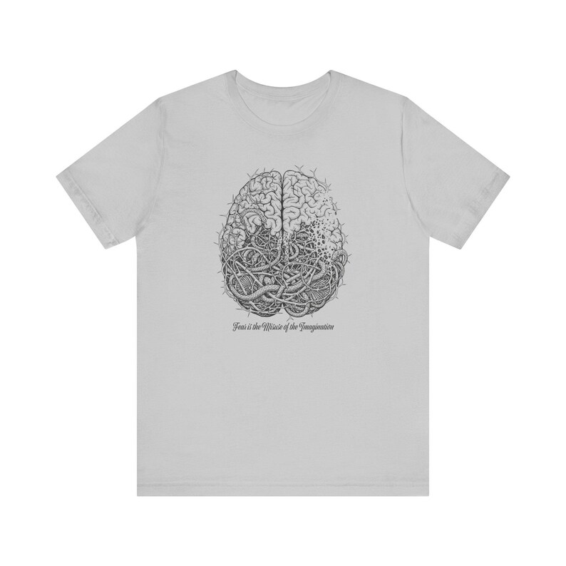 Fear Is the Misuse of the Imagination Graphic Tee - Dark Art Quote Gift bild 2