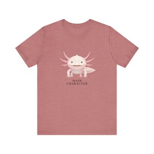 Camiseta con estampado de ajolote, personaje principal – Camiseta rosa con mensaje de confianza anfibia imagen 6
