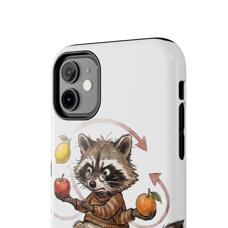 Funda para teléfono Mills Mess Mapache Malabarista - Divertido regalo de animal malabarista imagen 4