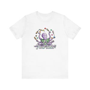 Camiseta con estampado de pulpo meditativo haciendo malabares - Regalo para cefalópodos en estado de flujo imagen 4