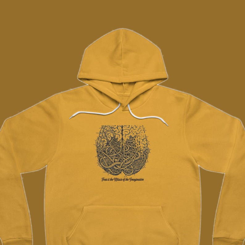 Fear Is the Misuse of the Imagination Hoodie - Dark Art Quote Gift Bild 1