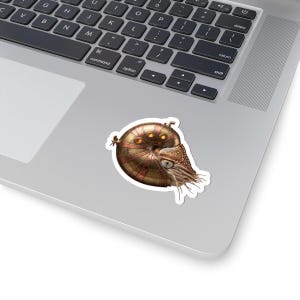 Steampunk Nautilus Submarine Sticker - Brass Chambered Nautilus Kiss-Cut Sticker, Jules Verne Gift bild 5