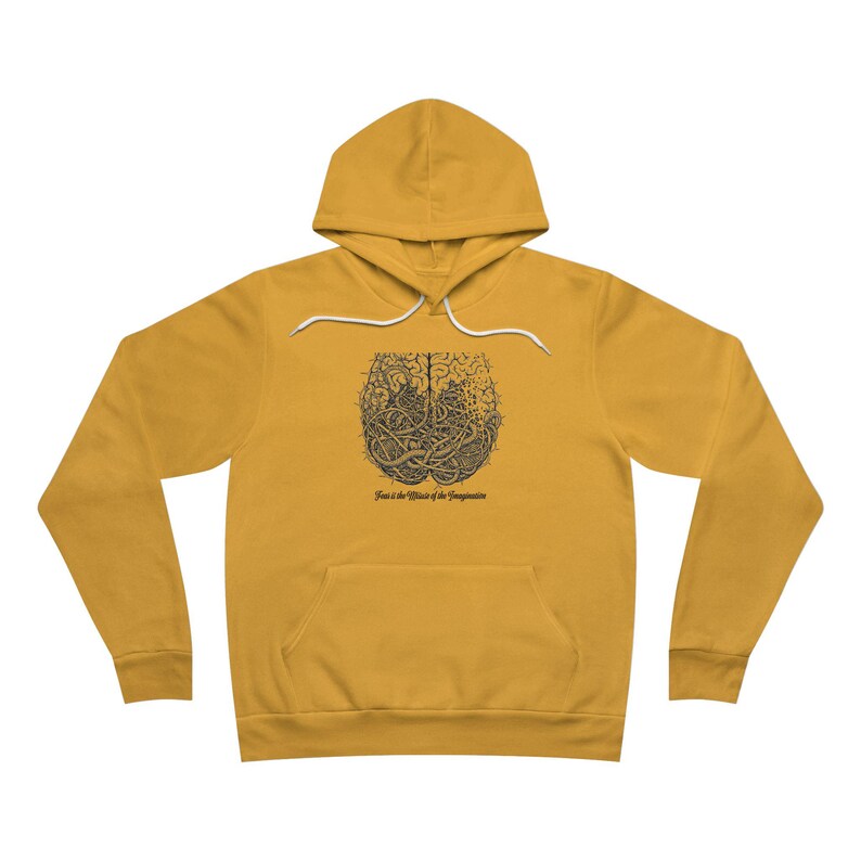 Fear Is the Misuse of the Imagination Hoodie - Dark Art Quote Gift Bild 3