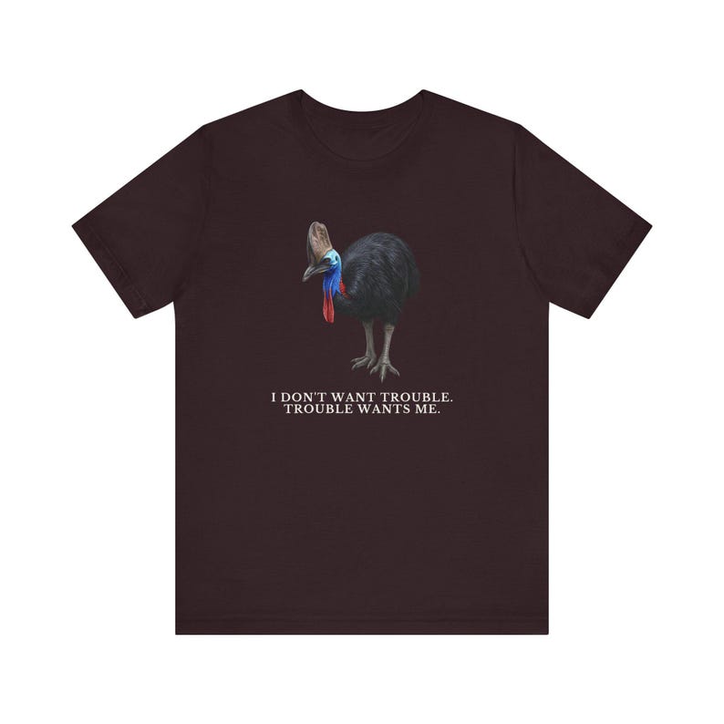 Trouble Finds Me First Shirt, Funny Cassowary Tee, Dangerous Bird Gift, Australian Wildlife Graphic T-Shirt, Bird Nerd afbeelding 20