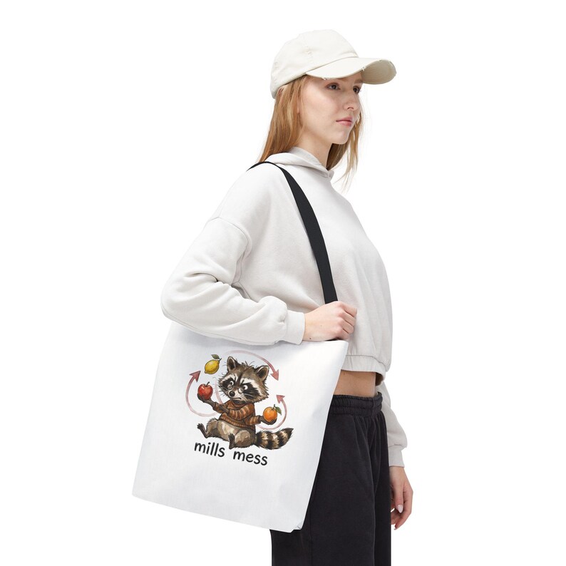 Mills Mess Raccoon Juggler Tote Bag - Funny Juggling Animal Gift image 13