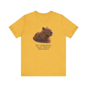 My Therapist Calls This Progress Shirt, Funny Capybara Tee, Therapy Humor Gift, Mental Health Meme Graphic T-Shirt, Self Care image 9
