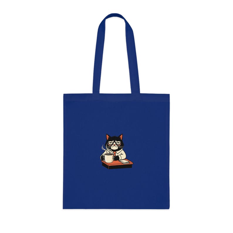 Don't Bother Me Cat Tote Bag - Grumpy Office Cat Gift image 3