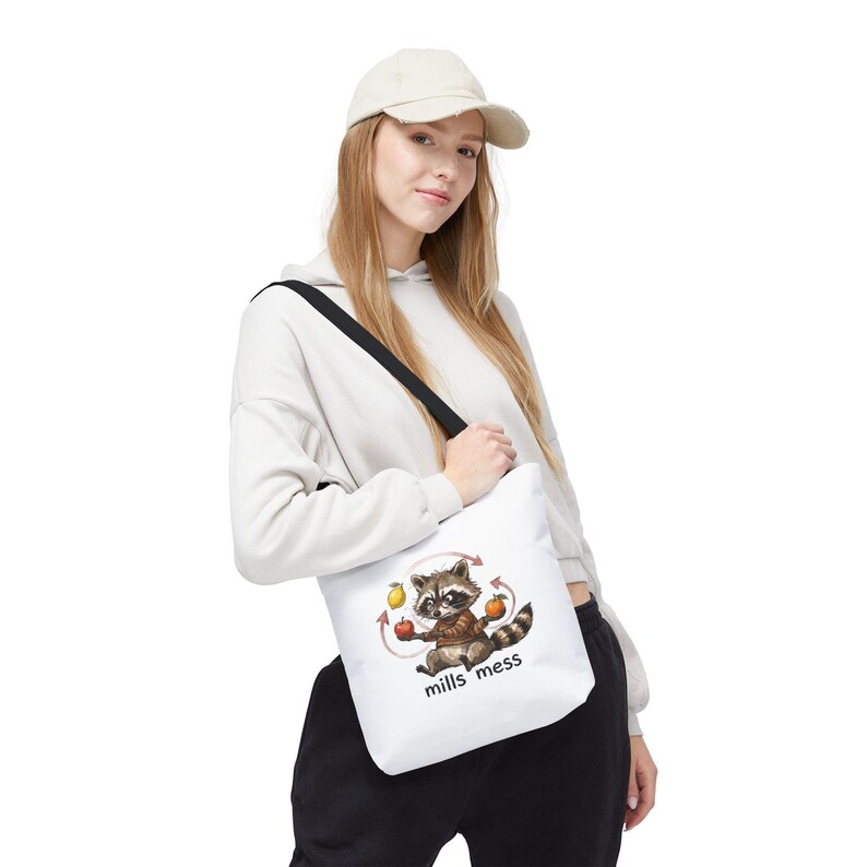 Mills Mess Raccoon Juggler Tote Bag - Funny Juggling Animal Gift image 5