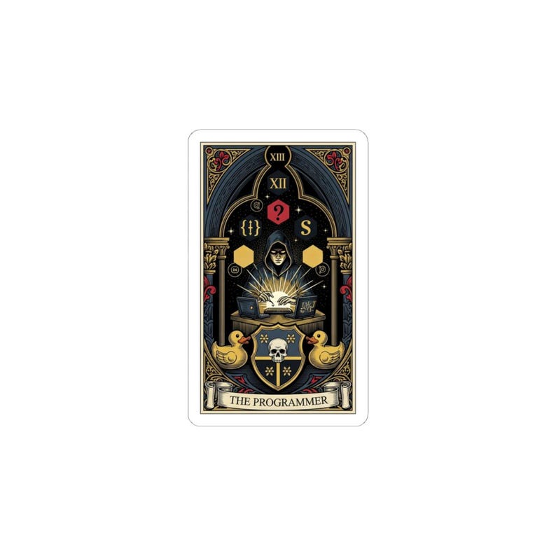 The Programmer Tarot Card Sticker - Funny Graphic Gift image 7