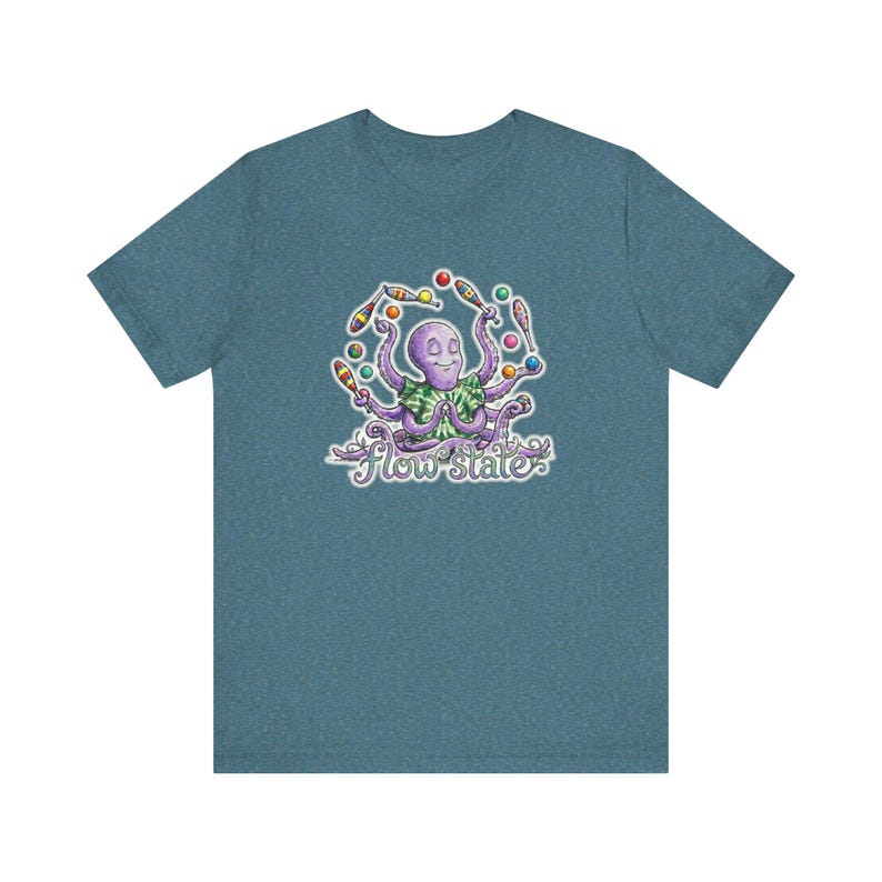 Camiseta con estampado de pulpo meditativo haciendo malabares - Regalo para cefalópodos en estado de flujo imagen 3