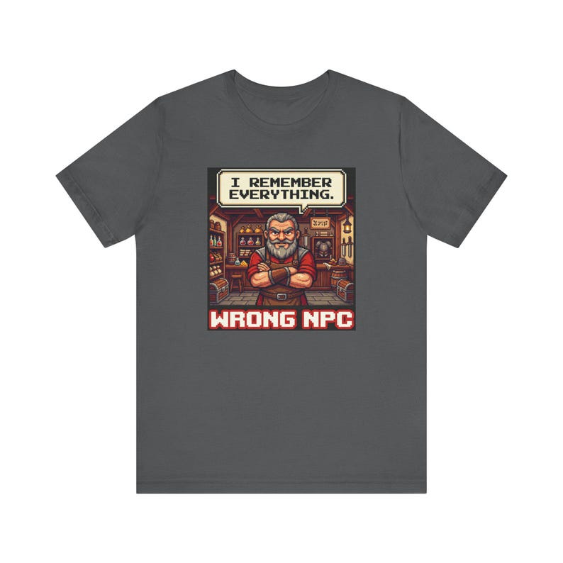 Wrong NPC Dialogue Graphic Tee - Pixel Art Gaming Humor Gift image 9