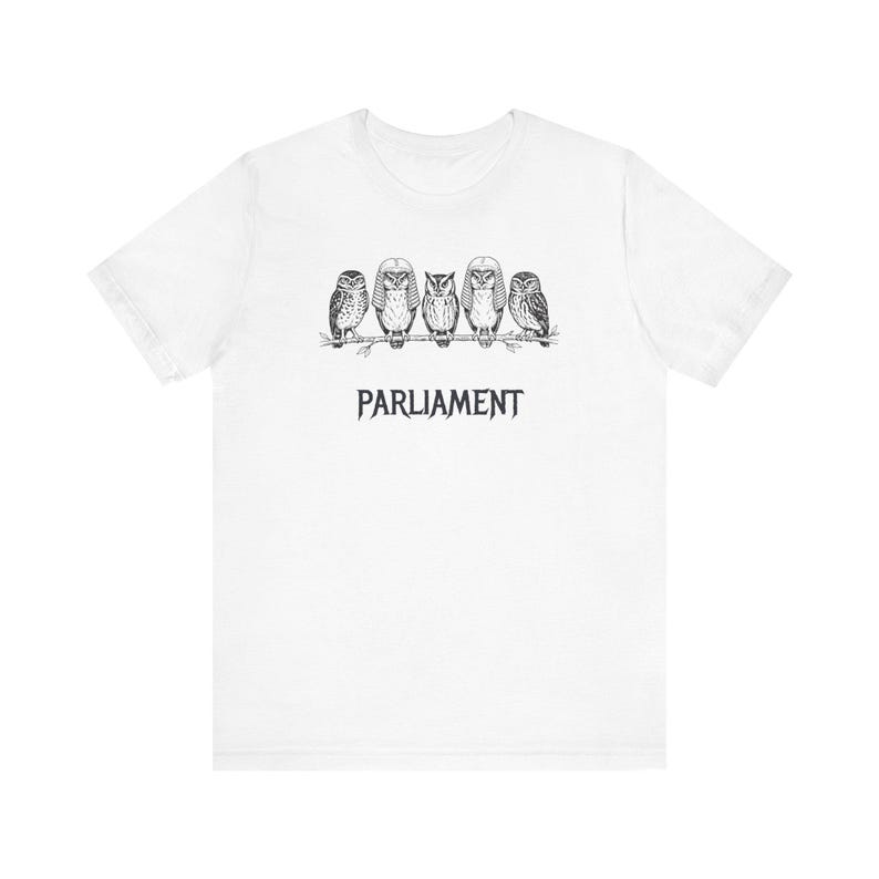 Funny Owl Shirt, Parliament of Owls Collective Noun Tee, Bird Nerd Gift, Literary Humor T-Shirt, Birder Gift, English Teacher Graphic Tee image 4