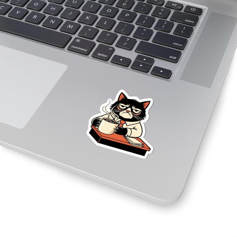 Don't Bother Me Cat Sticker - Grumpy Office Cat Gift image 2