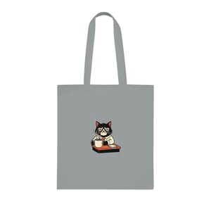 Don't Bother Me Cat Tote Bag - Grumpy Office Cat Gift image 2
