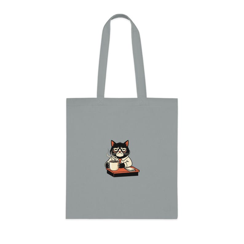 Don't Bother Me Cat Tote Bag - Grumpy Office Cat Gift image 2