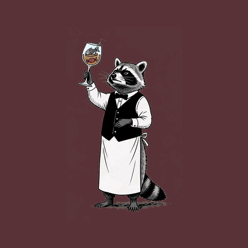 Sudadera con capucha de sommelier de mapache - Regalo de humor sobre vinos de mapache imagen 2