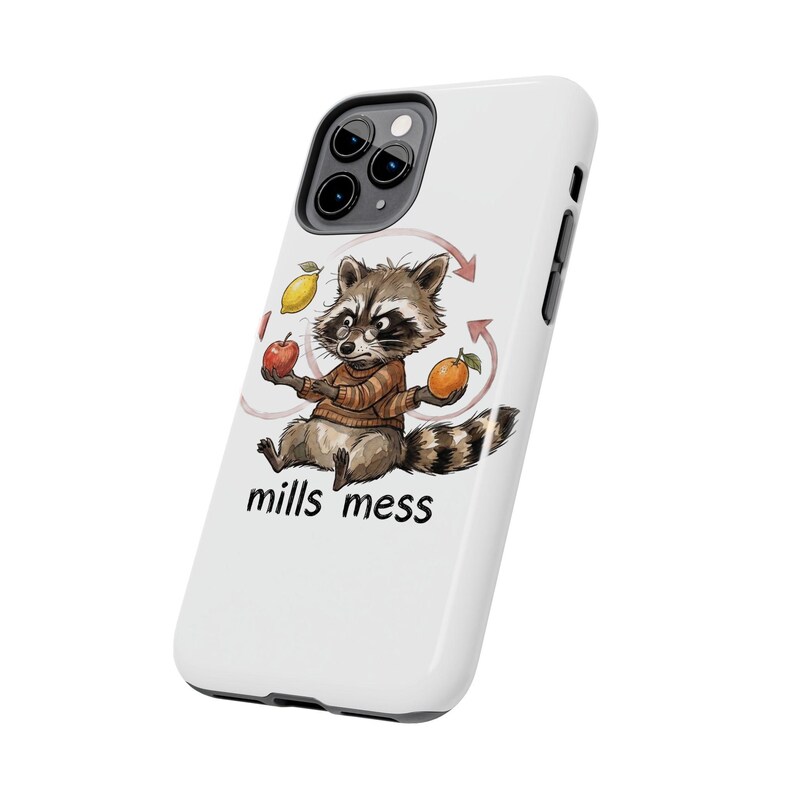 Funda para teléfono Mills Mess Mapache Malabarista - Divertido regalo de animal malabarista imagen 9
