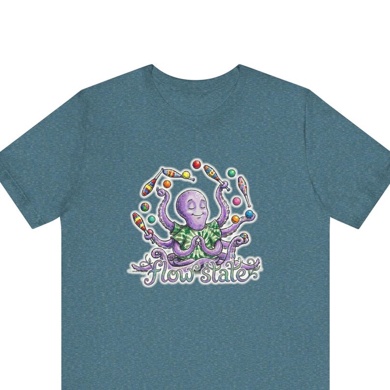 Camiseta con estampado de pulpo meditativo haciendo malabares - Regalo para cefalópodos en estado de flujo imagen 1
